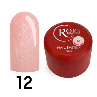Cover Base - Без ТРО ROKS 50ml. №12 - Рожево-бежева із сріблястим шимером CBR50012 фото