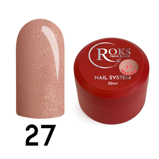 Cover Base - Без ТРО ROKS 30ml. №27 - Коричнево-бежева з голографічним шимером CBR30027 фото