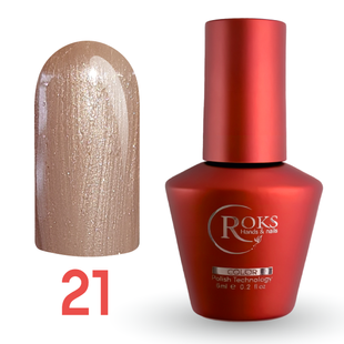 Гель лак - Без ТРО Roks 6 ml. №21 - Перламутровий бежевий COLR21 фото