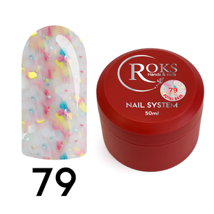 Cover Base - Без ТРО ROKS 50ml. №79 - Молочна із рожевою, блакитною, жовтою поталлю CBR50079 фото