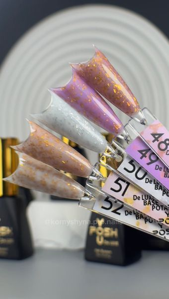 Cover Base - Без ТРО YOU POSH (30 ml). №49 - Лавандова з золото поталлю baseposh30049 фото