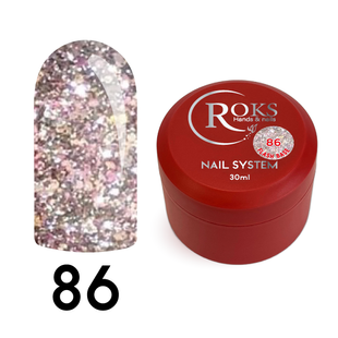 Cover Base - Без ТРО ROKS 30ml. №86 - Напівпрозора з різнокольоровими світловідбиваючими частинками CBR30086 фото