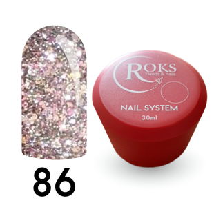 Cover Base - Без ТРО ROKS 30ml. №86 - Напівпрозора з різнокольоровими світловідбиваючими частинками CBR30086 фото