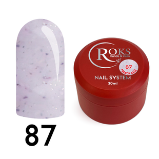 Cover Base - Без ТРО ROKS 30ml. №87 - Молочна із ліловими крапками і срібним шимером CBR30087 фото