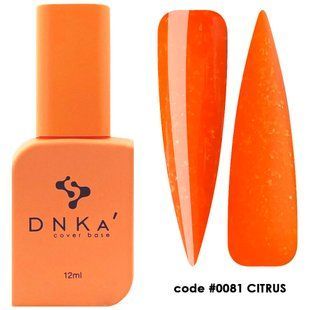 DNKa Cover Base, 12ml #0081 Citrus - Помаранчева неонова з поталлю DNKA0081 фото