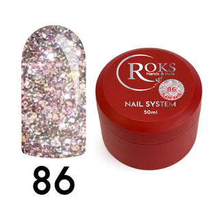 Cover Base - Без ТРО ROKS 50ml. №86 - Напівпрозора з різнокольоровими світловідбиваючими частинками CBR50086 фото
