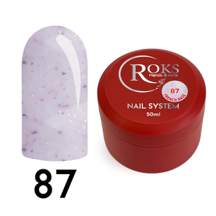 Cover Base - Без ТРО ROKS 50ml. №87 - Молочна із ліловими крапками і срібним шимером CBR50087 фото
