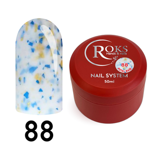 Cover Base - Без ТРО ROKS 50ml. №88 - Молочна з блакитно-жовтою поталлю CBR50088 фото