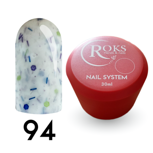 Cover Base - Без ТРО ROKS 30ml. №94 - Молочна із синьо-фіолетовими частинками CBR30094 фото