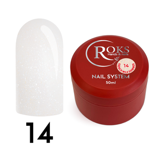 Cover Base - Без ТРО ROKS 50ml. №14 - Молочно-біла із синім шимером CBR50014 фото
