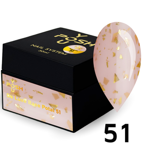Cover Base - Без ТРО YOU POSH (30 ml). №51 - Світло-бежева з золотою поталлю baseposh30051 фото