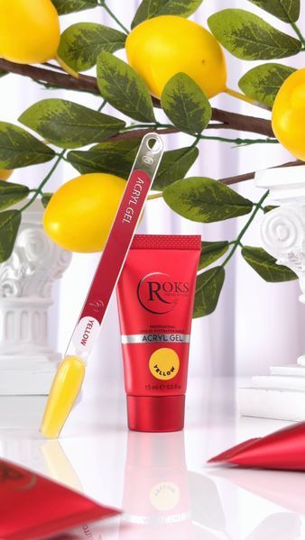 Acryl Gel - Без ТРО ROKS 15 мл Yellow ACRYLR15yellow фото