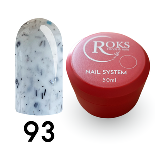 Cover Base - Без ТРО ROKS 50ml. №93 - Молочна із блакитно-чорними крапками CBR50093 фото