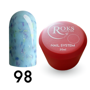 Cover Base - Без ТРО ROKS 30ml. №98 - Блакитна із синьо-фіолетовими частинками CBR30098 фото