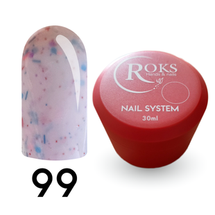 Cover Base - Без ТРО ROKS 30ml. №99 - Молочно-рожева із різнокольоровими частинками CBR30099 фото