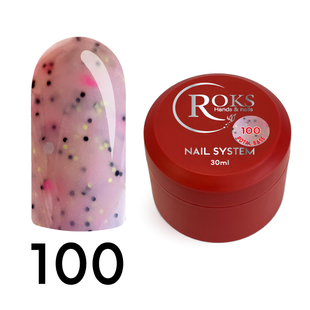 Cover Base - Без ТРО ROKS 30ml. №100 - Рожева із чорними і рожево-жовтими крапками CBR30100 фото