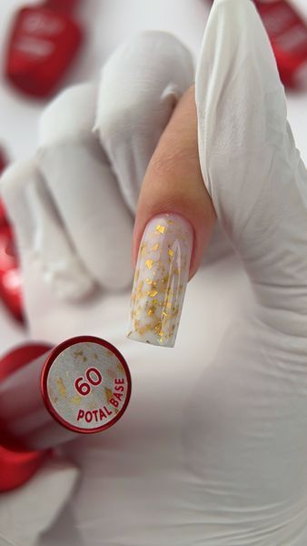Cover Base - Без ТРО ROKS 8ml. №60 - Насичена молочна із золотю поталлю CBR8060 фото