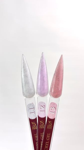 Light Acryl Gel Steffani 10 ml (Рідкий Акрил гель) №13 - Рожево-бежевий з срібною поталлю steflightacryl13 фото