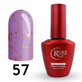 Cover Base - Без ТРО ROKS 12ml. №57 - Лавандова із золотою поталлю CBR12057 фото