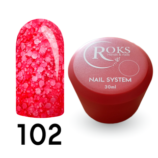 Cover Base - Без ТРО ROKS 30ml. №102 - Фіолетова із пластівцями CBR30102 фото