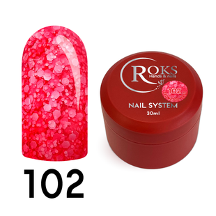 Cover Base - Без ТРО ROKS 30ml. №102 - Фіолетова із пластівцями CBR30102 фото