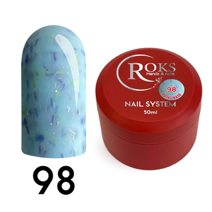 Cover Base - Без ТРО ROKS 50ml. №98 - Блакитна із синьо-фіолетовими частинками CBR50098 фото