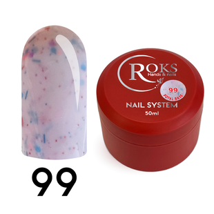 Cover Base - Без ТРО ROKS 50ml. №99 - Молочно-рожева із різнокольоровими частинками CBR50099 фото