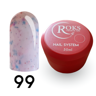 Cover Base - Без ТРО ROKS 50ml. №99 - Молочно-рожева із різнокольоровими частинками CBR50099 фото