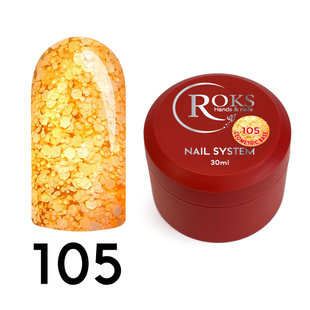 Cover Base - Без ТРО ROKS 30ml. №105 - Блідо-жовта із пластівцями CBR30105 фото