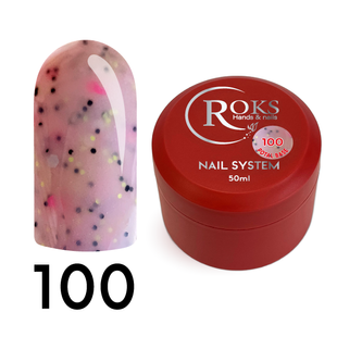 Cover Base - Без ТРО ROKS 50ml. №100 - Рожева із чорними і рожево-жовтими крапками CBR50100 фото