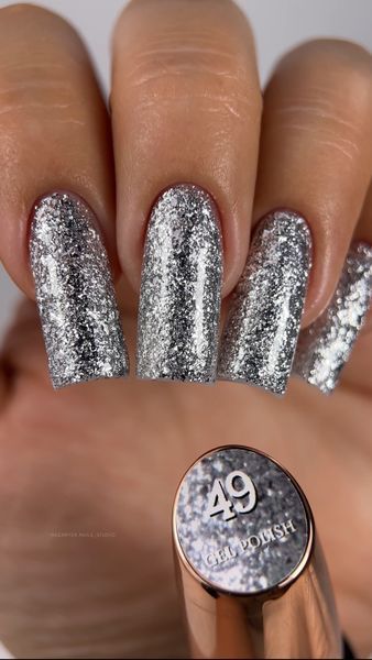 Гель лак - Без ТРО Steffani Color Gel polish №49 (9мл) - Срібні блискітки SGP09-49 фото
