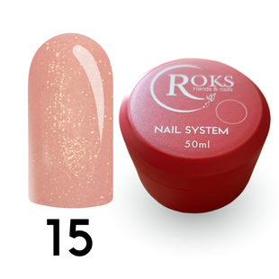 Cover Base - Без ТРО ROKS 50ml. №15 - Бежева із золотистим шимером і теплим підтоном CBR50015 фото