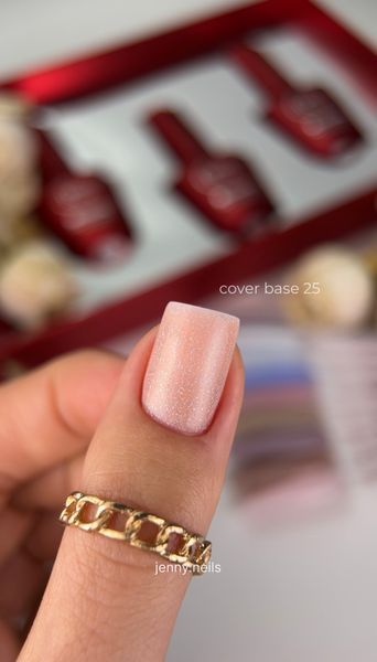 Cover Base - Без ТРО ROKS 12ml. №25 - Бежево-персикова з голографічним шимером CBR12025 фото