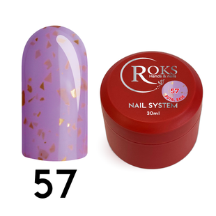 Cover Base - Без ТРО ROKS 30ml. №57 - Лавандова із золотою поталлю CBR30057 фото