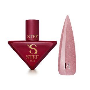 Rubber Base French(17 мл). №14 - Рожева з різнокольоровими блискітками SCB17-14 фото