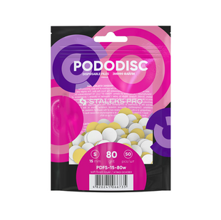 Змінні файли білі на мякій основі для педикюрного диска PODODISC STALEKS PRO S 80 грит (50 шт) PDFS-15-80w фото