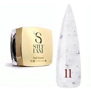 Light Acryl Gel Steffani 30 ml (Рідкий Акрил гель) №11 - Молочний з срібною поталлю steflightacryl30-11 фото