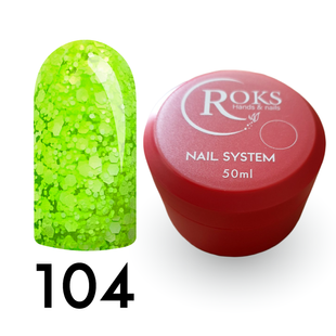 Cover Base - Без ТРО ROKS 50ml. №104 - Салатова із пластівцями CBR50104 фото