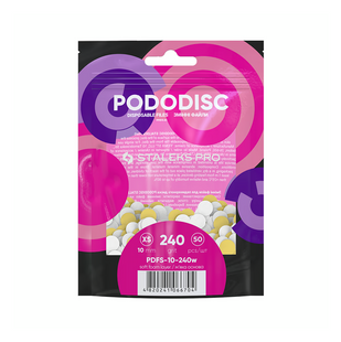 Змінні файли білі на мякій основі для педикюрного диска PODODISC STALEKS PRO XS 240 грит (50 шт) PDFS-10-240w фото