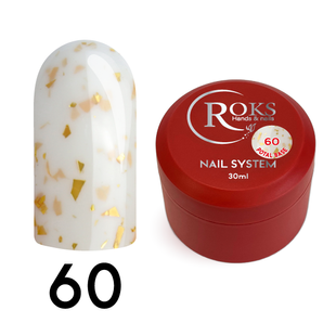 Cover Base - Без ТРО ROKS 30ml. №60 - Насичена молочна із золотю поталлю CBR30060 фото