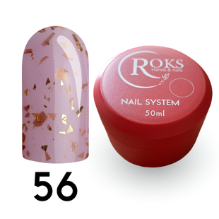 Cover Base - Без ТРО ROKS 50ml. №56 - Темна бежеваіз золотою поталлю CBR50056 фото