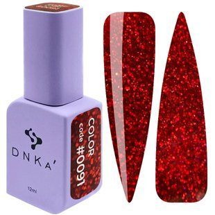 Гель лак DNKa, 12 ml Color #0091 - Червоний глітерний GPDC0091 фото