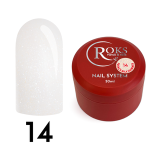 Cover Base - Без ТРО ROKS 30ml. №14 - Молочно-біла із синім шимером CBR30014 фото