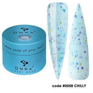 DNKa Cover Base, (30 ml). #0058 Chilly - Блакитна із синьо-фіолетовими частинками DNKA0058-30 фото