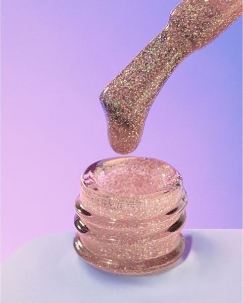 Гель лак DNKa, 12 ml Color #0092 - Напівпрозорий рожевий з кольоровими блискітками GPDC0092 фото