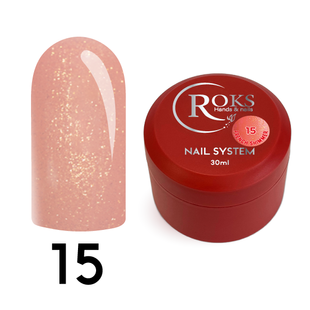 Cover Base - Без ТРО ROKS 30ml. №15 - Бежева із золотистим шимером і теплим підтоном CBR30015 фото