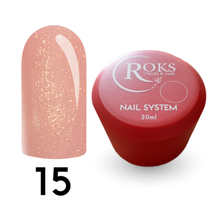 Cover Base - Без ТРО ROKS 30ml. №15 - Бежева із золотистим шимером і теплим підтоном CBR30015 фото