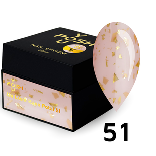 Cover Base - Без ТРО YOU POSH (50 ml). №51 - Світло-бежева з золотою поталлю baseposh50051 фото