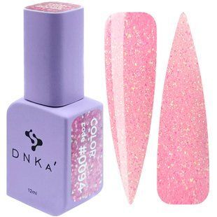 Гель лак DNKa, 12 ml Color #0094 - Напівпрозорий ніжно-рожевий з кольоровими блискітками GPDC0094 фото
