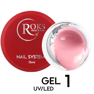 Builder Gel ROKS 15 мл №1 - Нюдово рожевий BGELR1501 фото